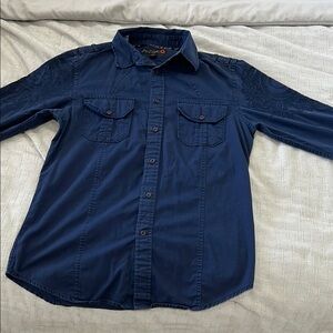 Affliction Navy Blue Button-Up Shirt